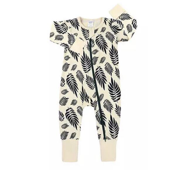 Baby Toddler Girl Boy One Piece Boho Zip Stretch Romper Outfit Sleeper Pjs 24m - Picture 1 of 10